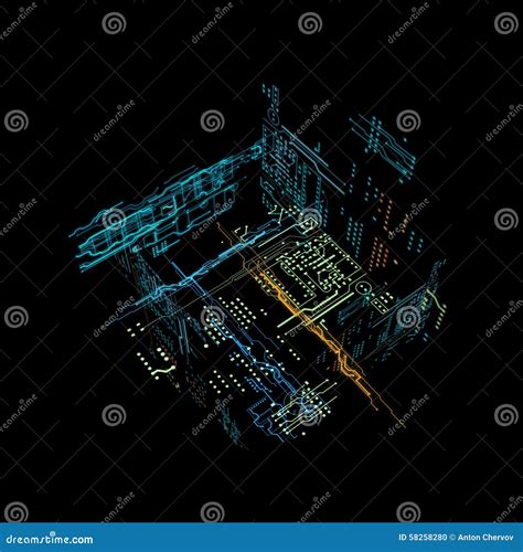 3d Hologram Futuristic Interface Stock Illustration - Illustration of digital, hitech: 58258280