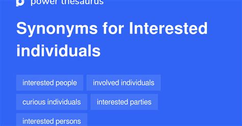 Interested Individuals synonyms - 40 Words and Phrases for Interested ...