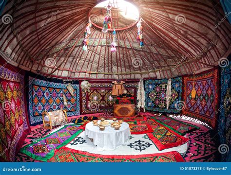 Kazakh Yurt Interior Stock Photo - Image: 51873378