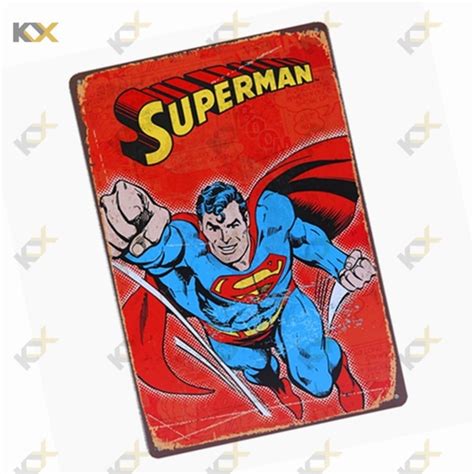 Superman Metal Posters Vintage Wall Decor Metal Posters Print Crafts ...