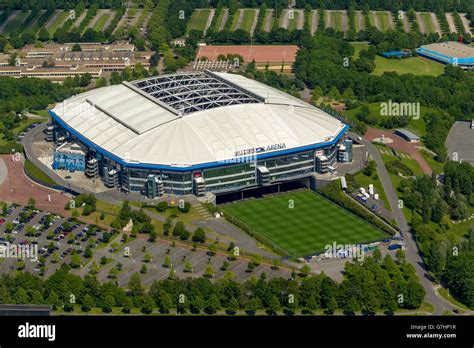 Aerial view, Veltins Arena with Scripture, Schalke Stadium ...