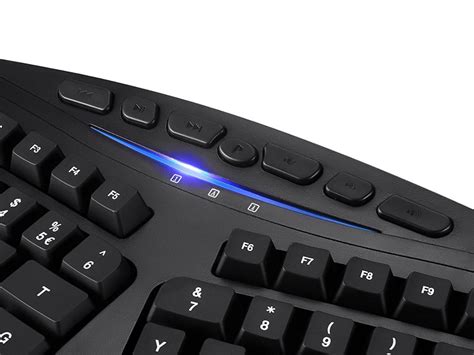 Full Size Ergonomic Backlit Hub Keyboard : KBC-PERI-312B-UK : The Keyboard Company