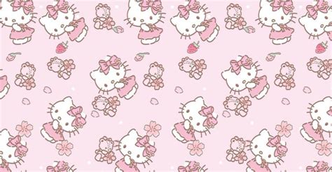 hello kitty wallpaper with pink flowers and bows