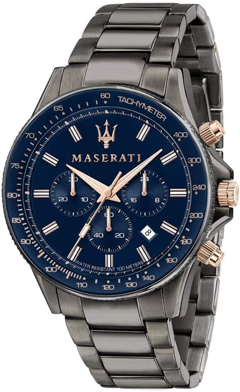 Maserati Men's Stainless Steel, Gun PVD Watch, Sfida Collection, with ...