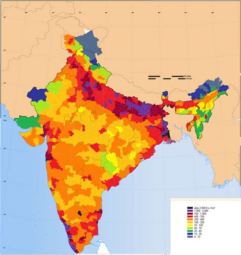 District-level Population Density Map of India,... - Maps on the Web