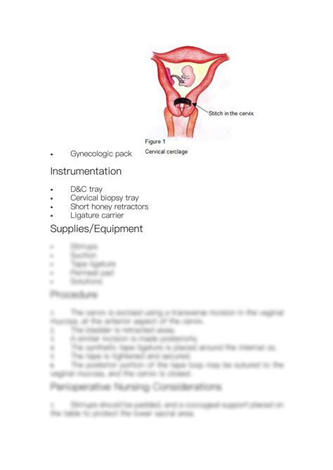 SOLUTION: Shirodkar cerclage procedure - Studypool