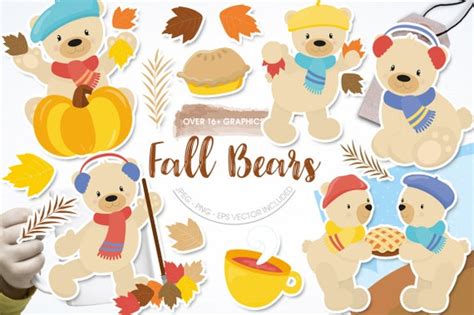 Fall Bears, clipart, clipart commercial use, vector graphics, clip art, digital images - CL1596 ...