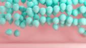 Blue Balloons Floating In Pink Room Background Minimal Idea Concept 3d Animation HD Stock Video ...