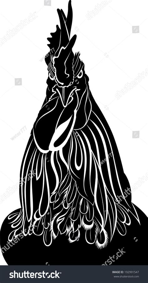 Portrait Rooster Isolated On White Background Stock Vector (Royalty Free) 192991547 | Shutterstock