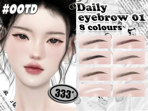 The Sims Resource - 333-Daily eyebrow 01 | Sims 4 piercings, Makeup cc ...