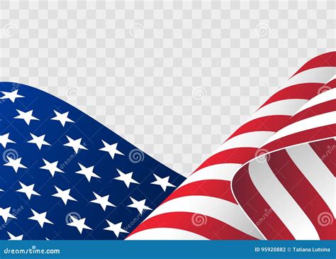 Waving Flag of the United States of America. Illustration of Wavy ...