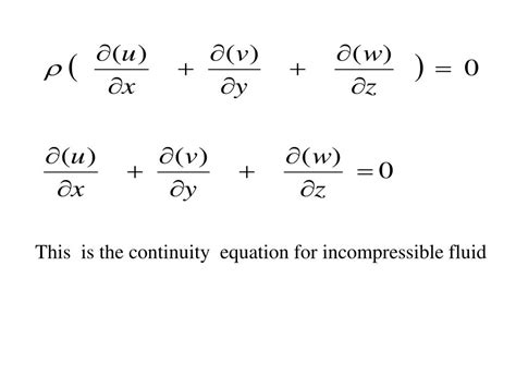 PPT - Continuity Equation PowerPoint Presentation, free download - ID:3095664