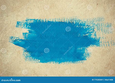 Abstract Simple Background Brushstrokes of Blue Paint on a Beige Background Stock Image - Image ...