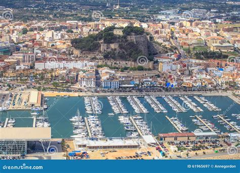 Aerial View of the Spanish Denia Castle and Port Editorial Photography ...