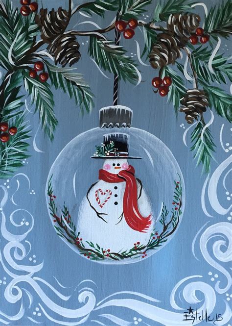 Original Christmas Snowman Painting 16x12x3/4 | Etsy