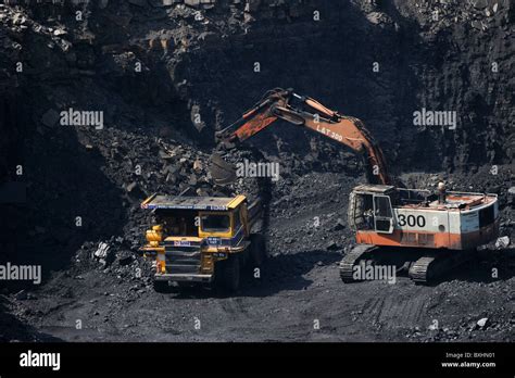 INDIA Jharkand Dhanbad Jharia , opencast hard coal mining of BCCL Ltd ...