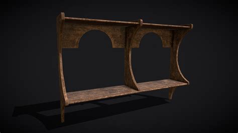 Rustic Wooden Wall Mounted Shelf - Buy Royalty Free 3D model by GetDeadEntertainment [af9d4c2 ...