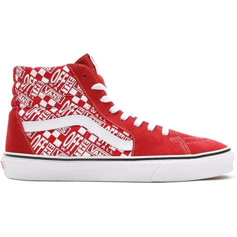 Vans Unisex Sk8 Hi "Off the Wall" Shoes - Red / White — Just For Sports