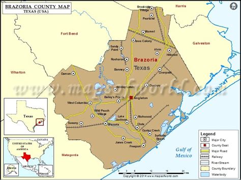 Brazoria County Elevation Map - Zip Code Map