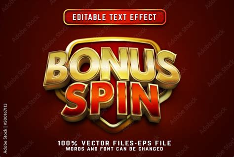 Bonus spin 3d text effect with golden style premium vectors Stock ...