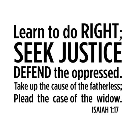 Isaiah 1v17 Vinyl Wall Decal 2, Learn to do right; Seek justice