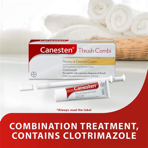 Canesten Thrush Combi Pessary & External Cream | Clotrimazole | Thrush Treatment | Complete Two ...