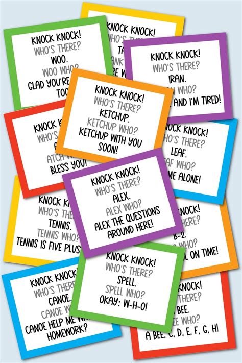 Knock Knock Jokes Lunch Box Notes Free Printable