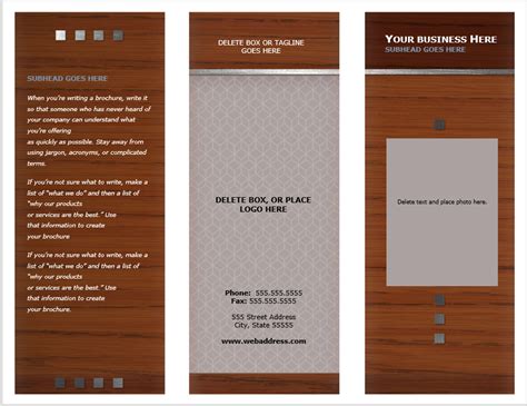 Tri Fold Brochure Template Word