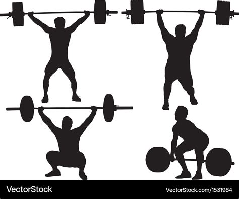 Weight lifting silhouette Royalty Free Vector Image