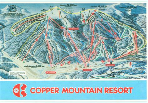 Copper Mountain Colorado Ski Map Ceramic Tile Coasters