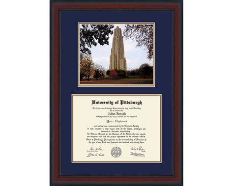 PITT University of Pittsburgh diploma frame with Cathedral of | Etsy