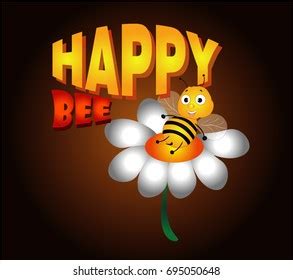 Bee Happy Cartoon Stock Vector (Royalty Free) 695050657