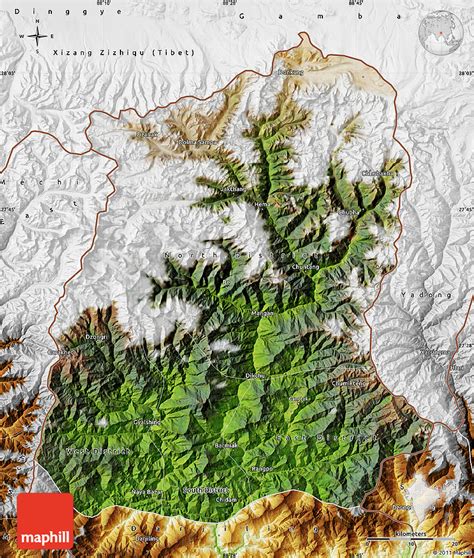 Physical Map Of Sikkim