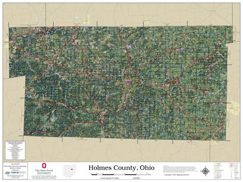 Holmes County Ohio 2023 Aerial Wall Map | Mapping Solutions