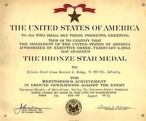Army Good Conduct Medal Certificate Template - Great Sample Templates