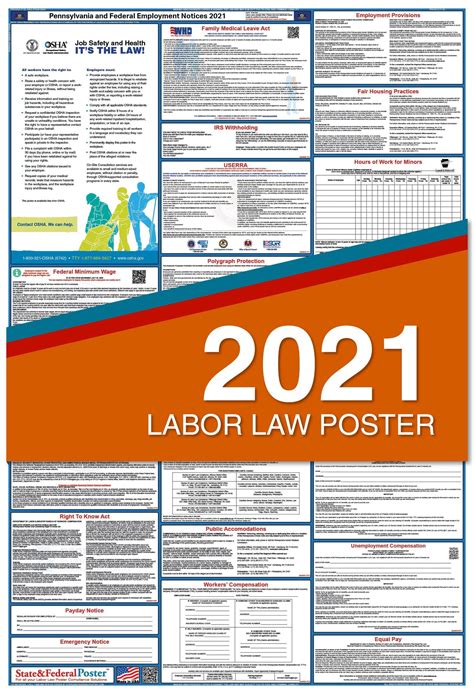 2021 Pennsylvania State and Federal Labor Law Poster (Laminated) - Walmart.com - Walmart.com