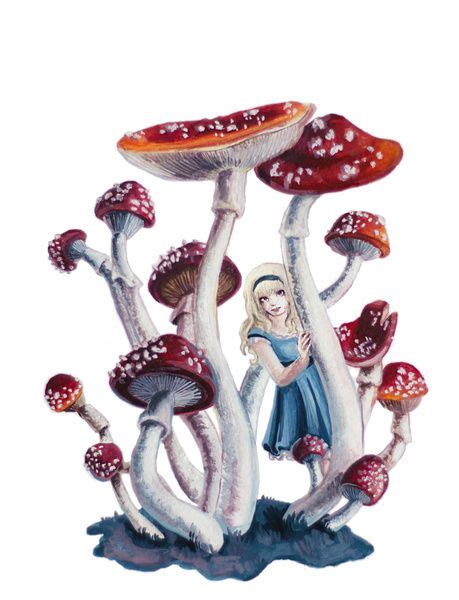 Alice in Wonderland Mushrooms Art Print by Lyubena Fox | Society6 | Alice in wonderland mushroom ...