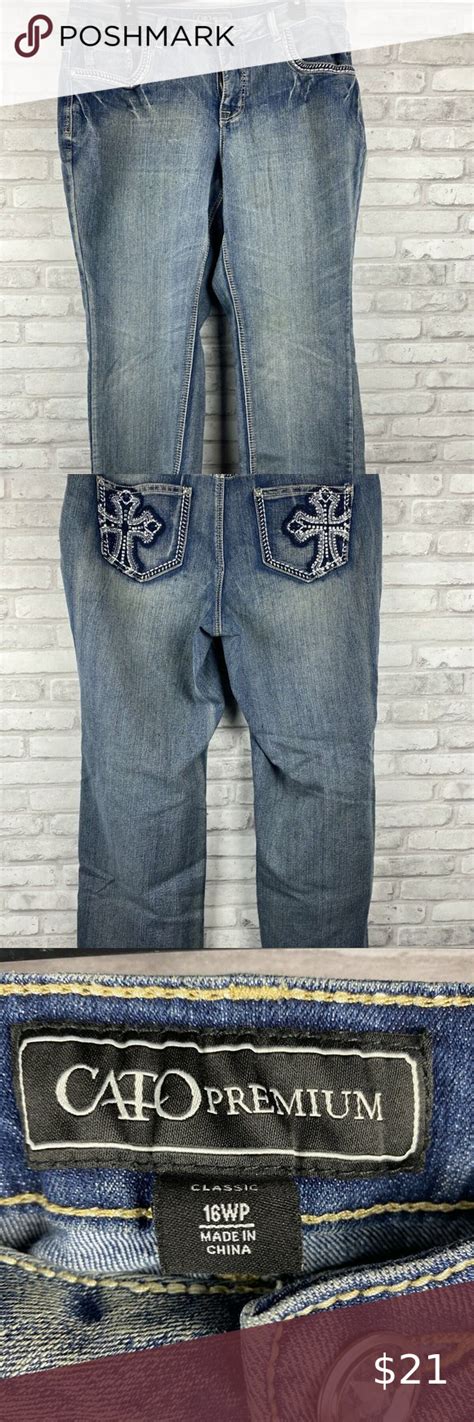 Cato Jeans 16WP Stretch Embellished Cross Silver | Classic jeans, Embellished, Buckle jeans