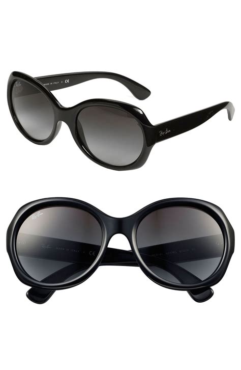 Ray-ban 'Round Glamour' 56Mm Polarized Sunglasses in Black | Lyst