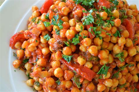 Moroccan Chickpeas with Roasted Peppers, Parsley & Mint - Dinner With Julie