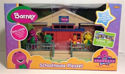 New Barney Schoolhouse Playset w/ Barney, Riff, BJ, Baby Bop Figures *RARE* | #470135315