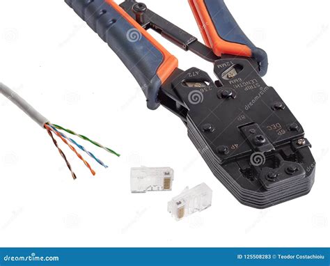 RJ45 Crimping Tool Used To Attach Ethernet Connectors To UTP Cable ...