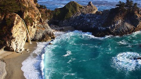 McWay Falls Cliff Beach HD Wallpaper by Liem Pham