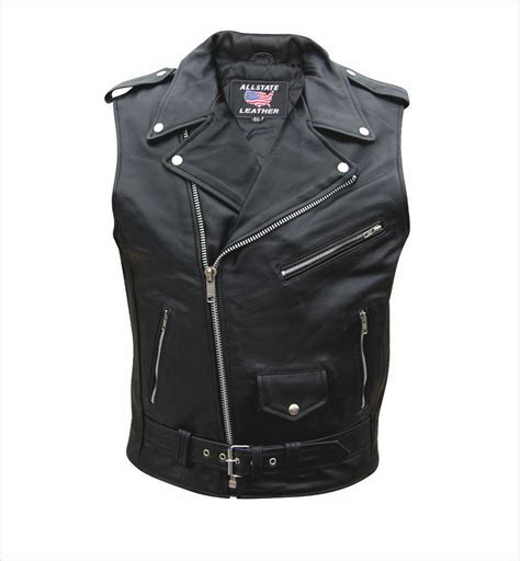 Mens Classic Sleeveless Buffalo Leather Motorcycle Jacket MLSJ07 – Leather Supreme