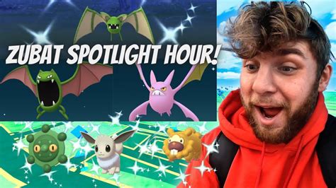 Zubat Spotlight Hour & Shiny Hunting Pokemon by Their Types In Pokemon ...