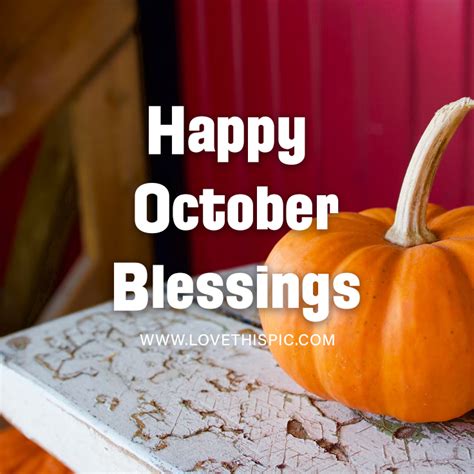 Pumpkin On Table - Happy October Blessings Pictures, Photos, and Images ...