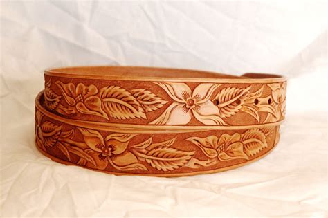 Custom Hand Tooled Leather Belt Custom Leather Bracelets, Custom Leather Belts, Tooled Leather ...