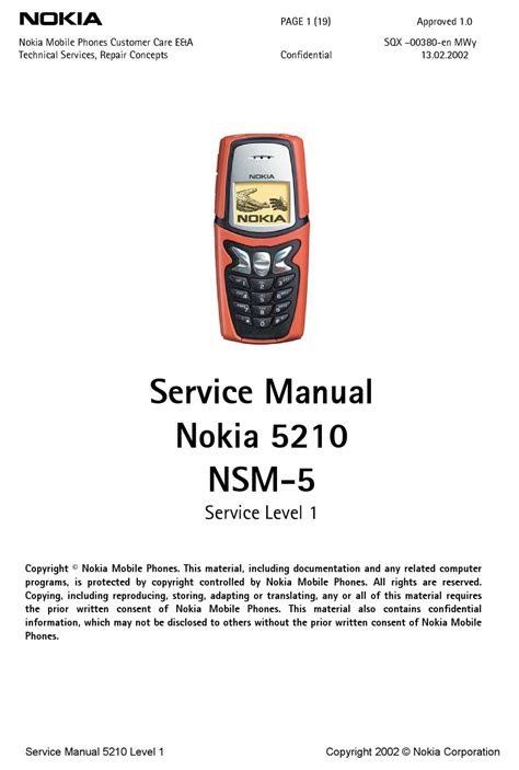 NOKIA 5210 NSM-5 SERVICE MANUAL Pdf Download | ManualsLib