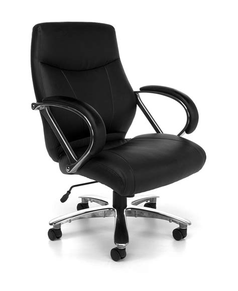 Amazon.com: OFM Avenger Series Big and Tall Leather Executive Swivel Chair with Arms, Black ...