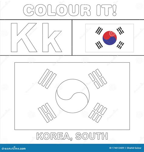 South Korea Flag Colouring Stock Illustrations – 1 South Korea Flag ...